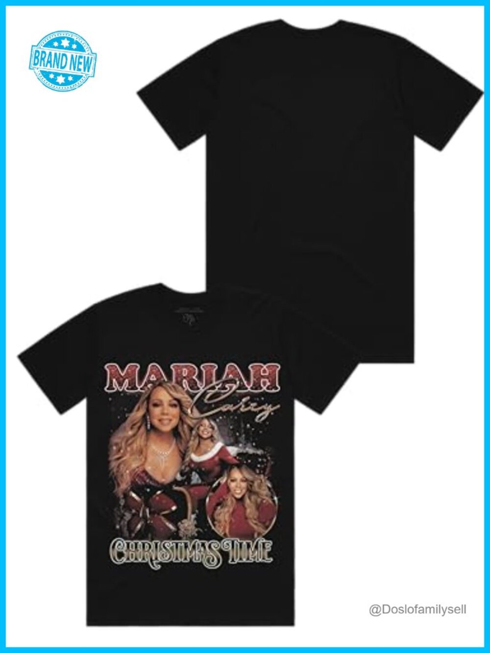 Mariah Carey Christmas Time Tour 90s Collage Tee Classic Fit